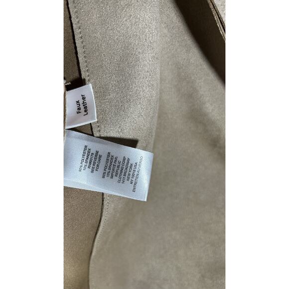 T Tahari Size 3X Open Front Faux Suede Blazer Jacket Tan/Brown Soft New W/Tag - Picture 8 of 10
